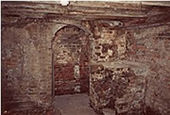 A view of the basement room at No 53 with the original 17th century corner feature