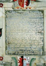 Photo: The inscrbed tablet to Mary, wife of John Elford who died in February 1643