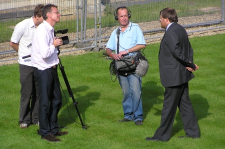 President of the Association Professor Peter Gaunt with the media