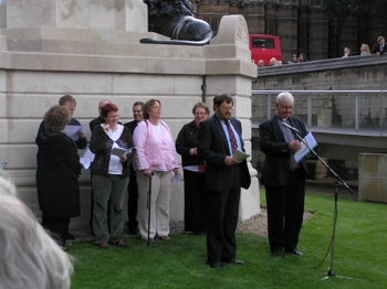 The service underway with the choir, the Association�s Chairman., 