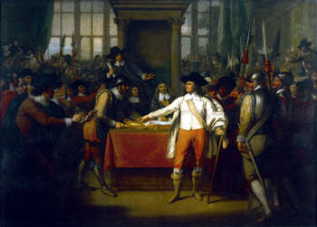 The dismissal of the Long Parliament, April 1653, by Benjamin West. Courtesy of the Montclair Art Museum, New Jersey, USA.